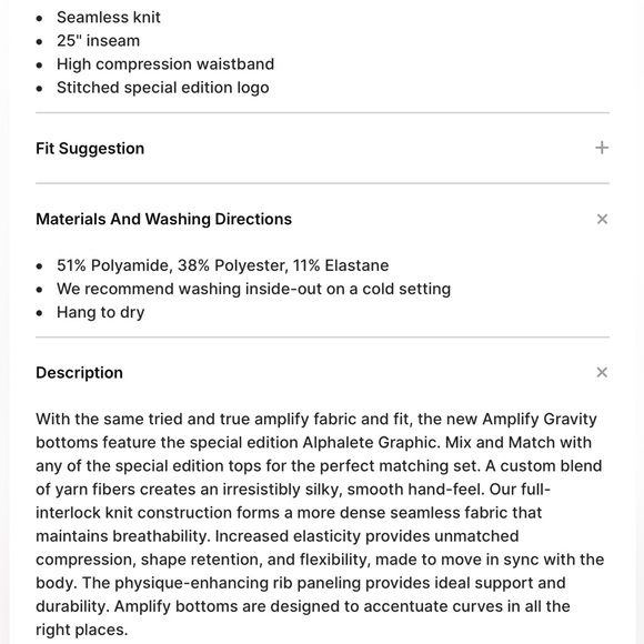 Alphalete Amplify SE Gravity Leggings Small Black Special Edition Graphic - Picture 10 of 10